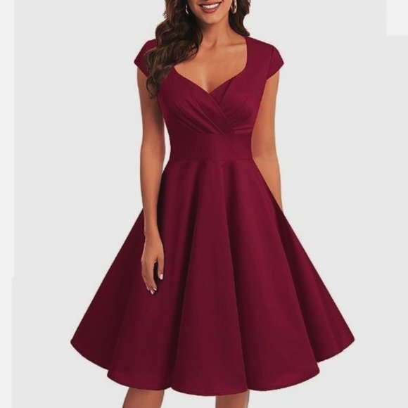 Women's Retro vintage Cocktail Swing Dress Sleeveless Rockabilly Style size 3XL - Picture 1 of 4